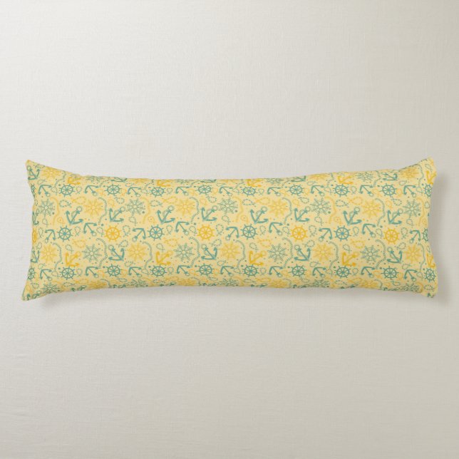 Retro background with anchor, ropes body cushion (Front)