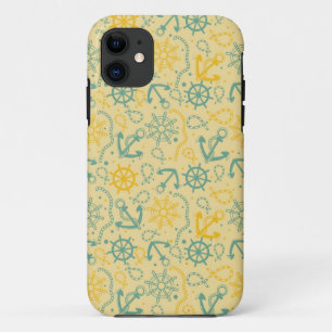 Retro background with anchor, ropes Case-Mate iPhone case