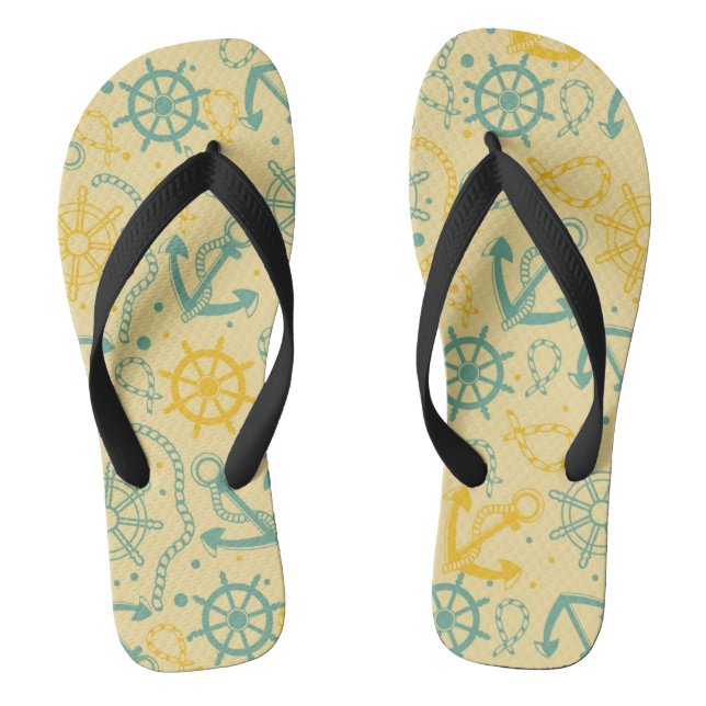 Retro background with anchor, ropes jandals (Footbed)