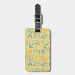 Retro background with anchor, ropes luggage tag