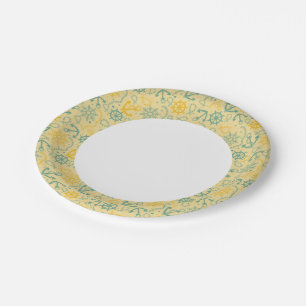 Retro background with anchor, ropes paper plate