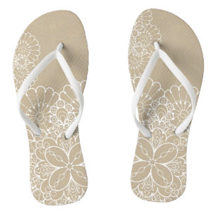 Retro background with lace ornament jandals