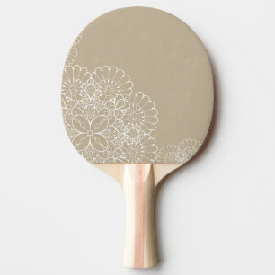Retro background with lace ornament ping pong paddle