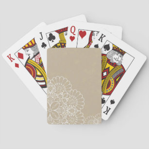 Retro background with lace ornament playing cards