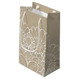 Retro background with lace ornament small gift bag