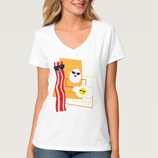 Retro Bacon and Eggs T-Shirt (Front)