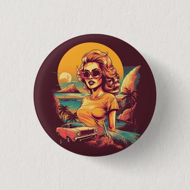 Retro badge/button, retro, vintage inspired button (Front)