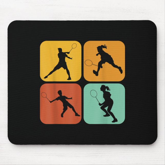 Retro Badminton I Racket I Shuttle I Badminton  Mouse Pad (Front)