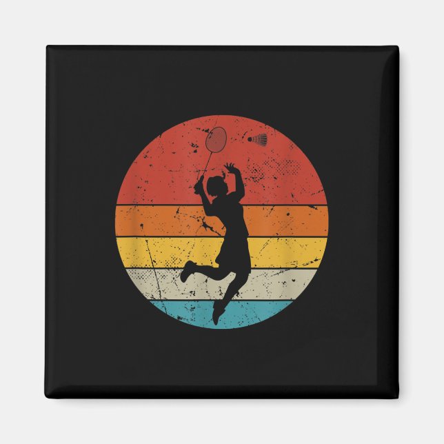 Retro Badminton Lover  Magnet (Front)