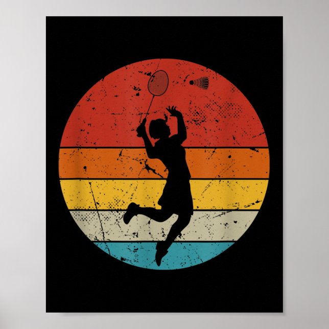 Retro Badminton Lover  Poster (Front)