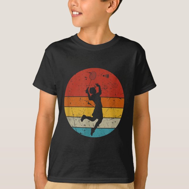 Retro Badminton Lover  T-Shirt (Front)