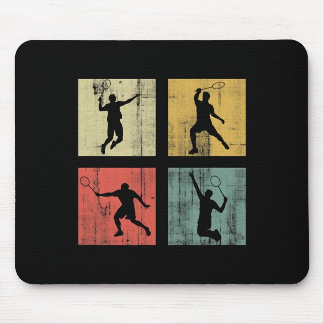 Retro Badminton  Mouse Pad (Front)