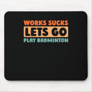 Retro Badminton Player Court - Racquet Vintage Shu Mouse Pad