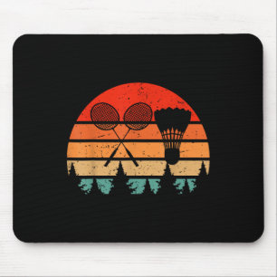 Retro Badminton Racket Shuttle Funny Badminton Pla Mouse Pad