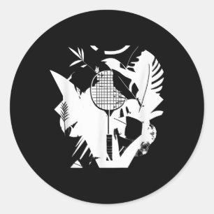Retro Badminton Racket Shuttle Player  Classic Round Sticker