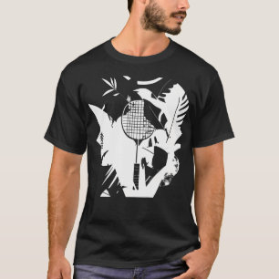 Retro Badminton Racket Shuttlecock Player T-Shirt