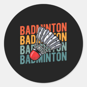 Retro Badminton Racket Team - Player Vintage Shutt Classic Round Sticker