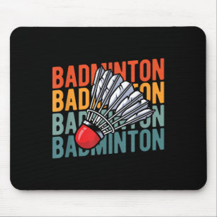 Retro Badminton Racket Team - Player Vintage Shutt Mouse Pad