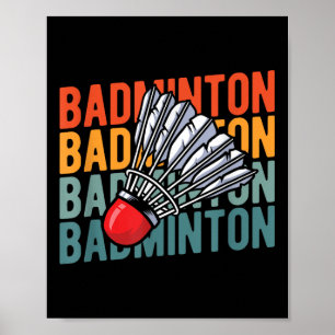 Retro Badminton Racket Team - Player Vintage Shutt Poster