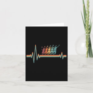 Retro Badminton Shuttle - Player Vintage Ekg Heart Card