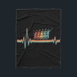 Retro Badminton Shuttle - Player Vintage Ekg Heart Fleece Blanket<br><div class="desc">Retro Badminton Shuttle - Player Vintage Ekg Heartbeat</div>