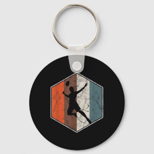 Retro Badminton Tennis Player Vintage Sports Key Ring