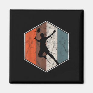 Retro Badminton Tennis Player Vintage Sports Magnet