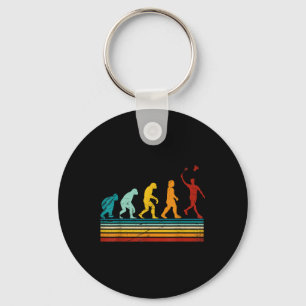 Retro Badminton With Shuttle Evolution Darwin Key Ring
