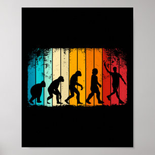 Retro Badminton With Shuttle Evolution Darwin Poster