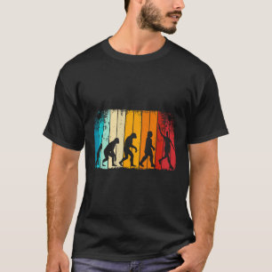 Retro Badminton With Shuttle Evolution Darwin  T-Shirt