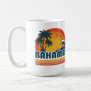 Retro Bahamas Beach Summer Sunset 70s Palm Tree Coffee Mug