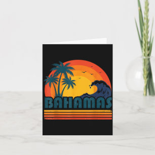 Retro Bahamas Beach Summer Vacation Sunset 70s 80s Card