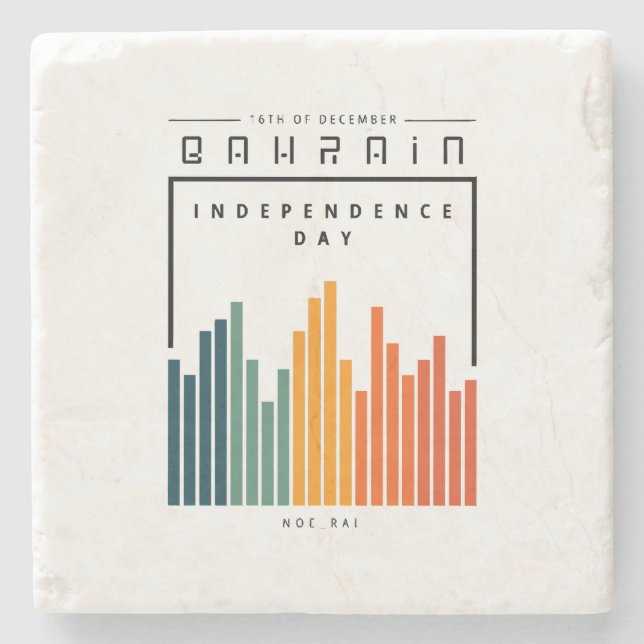 Retro bahrain  stone coaster (Front)