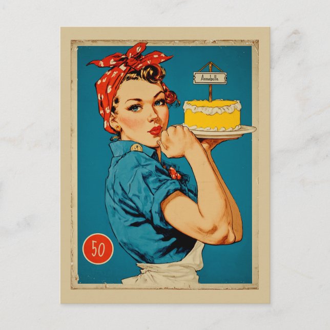 Retro Baker Pin-Up  Postcard (Front)
