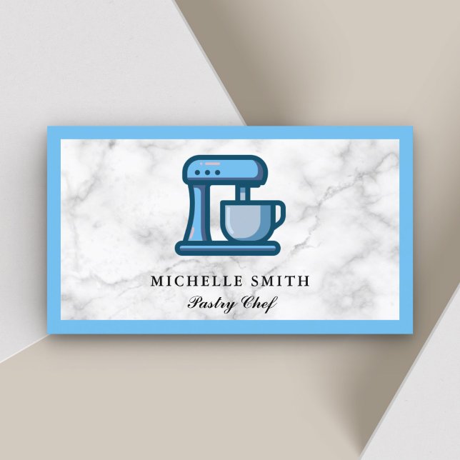 Retro Bakery Blue Stand Mixer Pastry Cake Baker Business Card (Creator Uploaded)