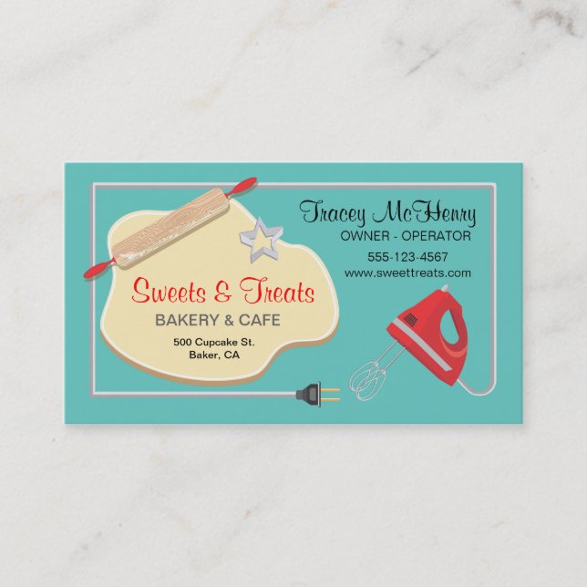 Retro Bakery Cookie Business card (Front)