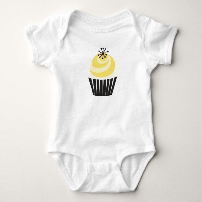 Retro Bakery cupcake Baby Bodysuit (Front)
