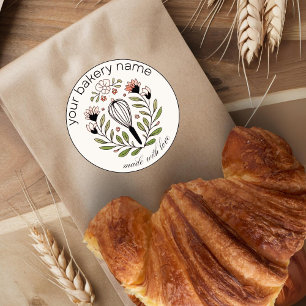 Retro Bakery Pastry Chef Round Stickers 