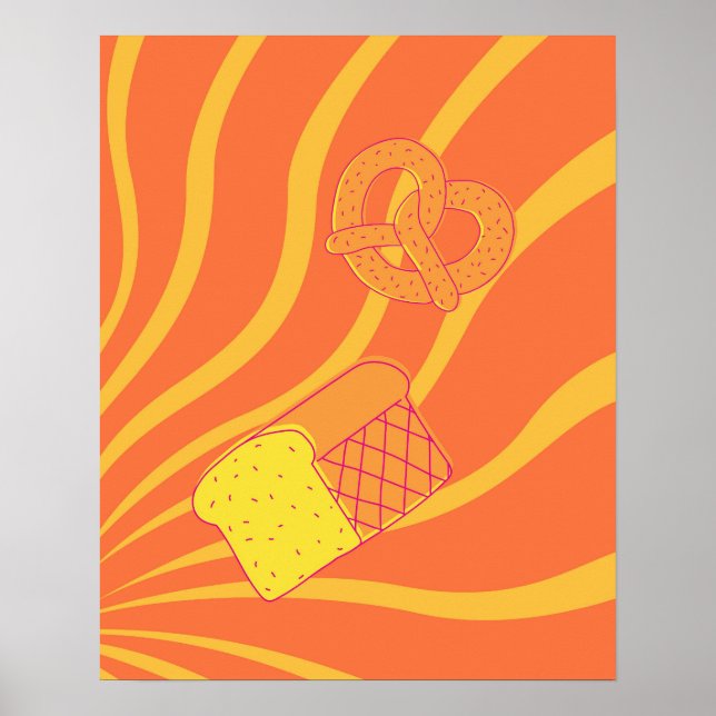 Retro Bakery Poster, Food Theme Wall Art (Front)