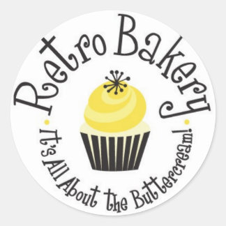 Retro Bakery Stickers! Classic Round Sticker
