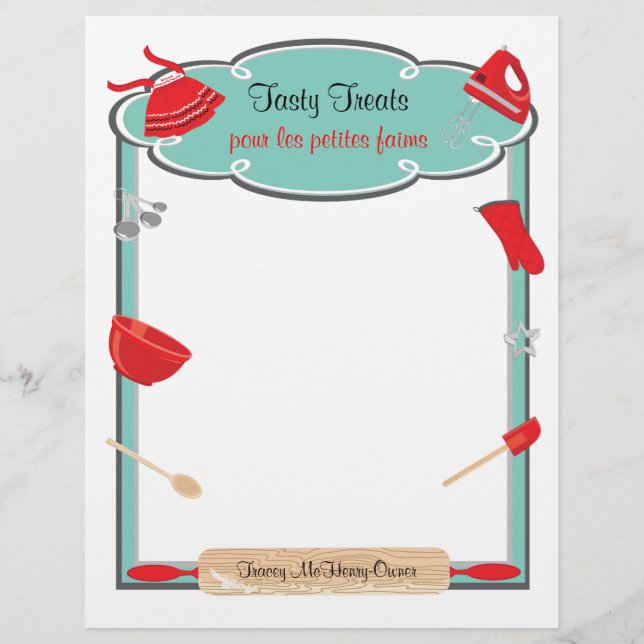 Retro baking and cooking Flyer Letterhead (Front)