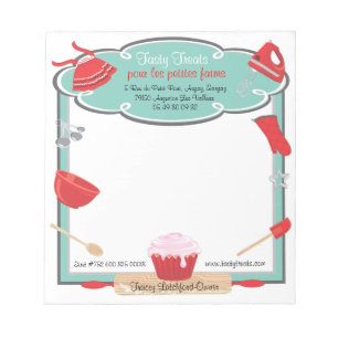 Retro baking and cooking Note pad recipe order