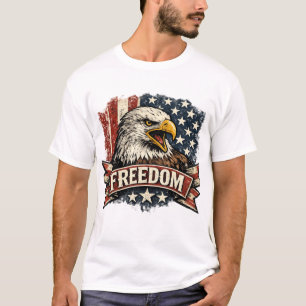 Retro Bald Eagle Freedom Tee Vintage USA Patriot