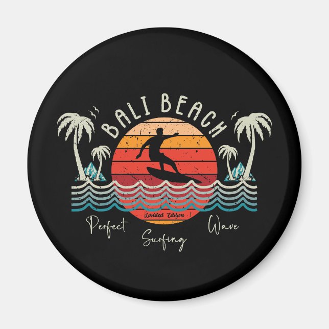 Retro Bali Beach Magnet (Front)