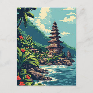 Retro Bali Beach Paradise Indonesia Travel Wall De Postcard