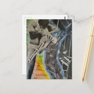 Retro Ballet couple finale collage art Postcard