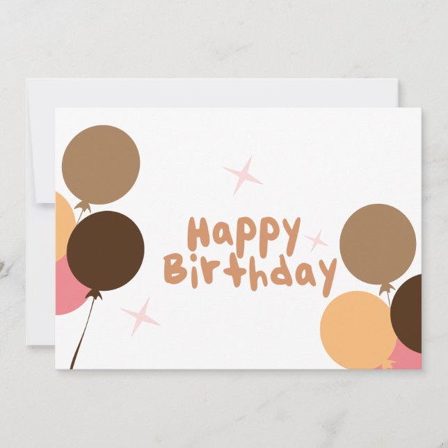 Retro Balloons Happy Birthday Card (Front)