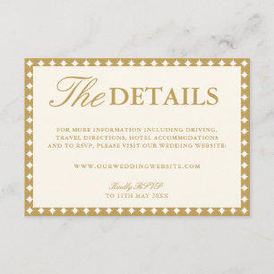 Retro Ballroom Vintage Ivory Wedding Website Enclosure Card