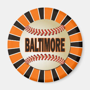 RETRO BALTIMORE BASEBALL MAGNET