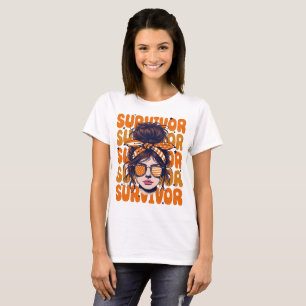 Retro Bandanna Girl Leukaemia Survivor T-Shirt